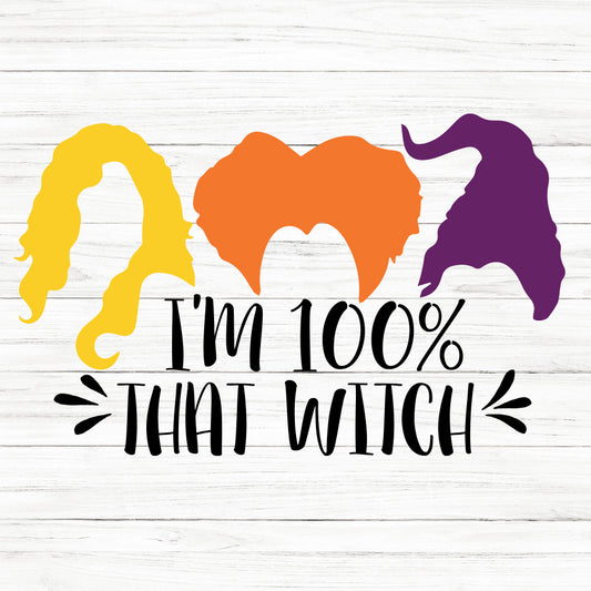 I'm 100 Percent That Witch SVG Saying