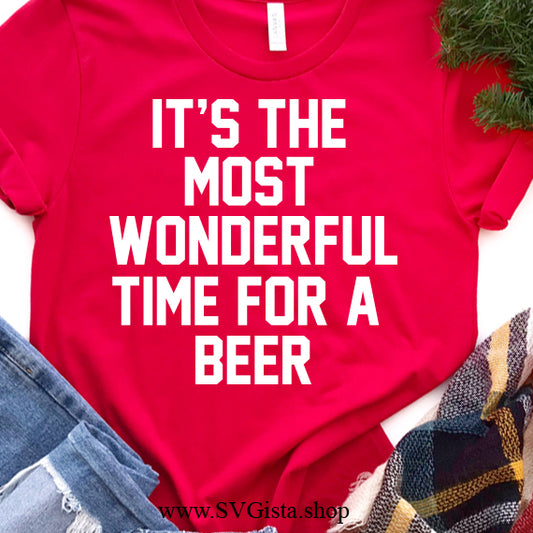 It's The Most Wonderful Time For A Beer SVG Saying