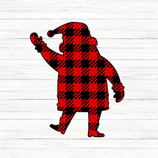 Plaid Waving Santa SVG