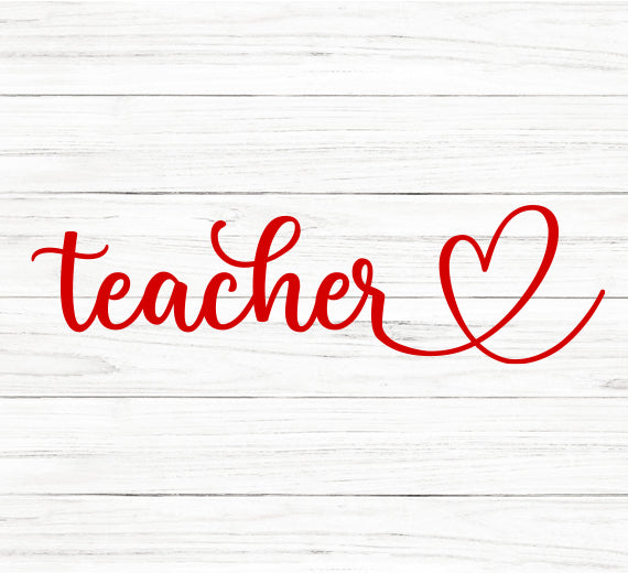 Teacher Heart SVG Saying