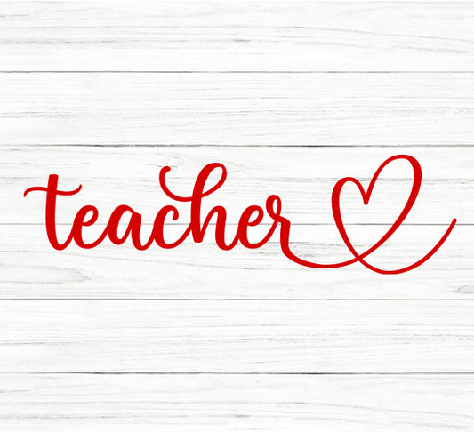 Teacher Heart SVG Saying