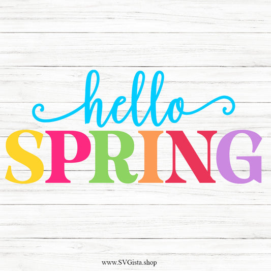 Hello Spring SVG Saying