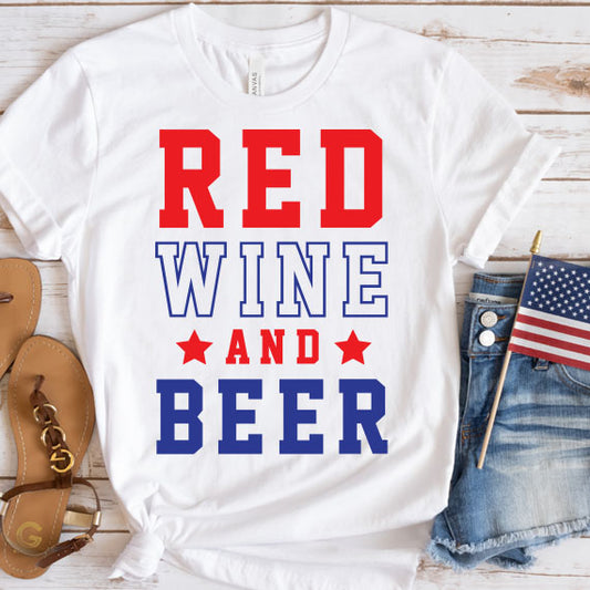Red Wine And Beer SVG Saying