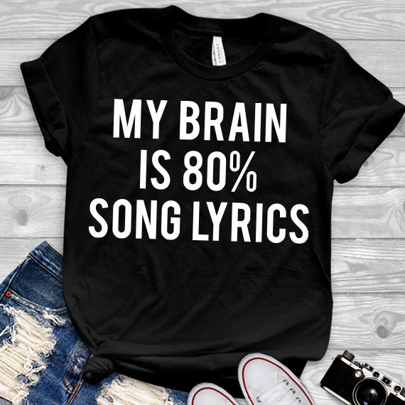 My Brain Is 80 Percent Song Lyrics SVG Saying