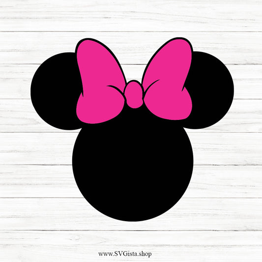 Mouse Head With Bow SVG