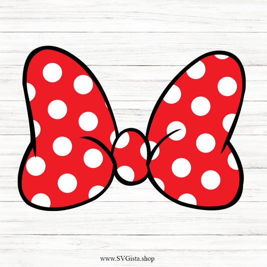 Red Polka Dot Bow SVG