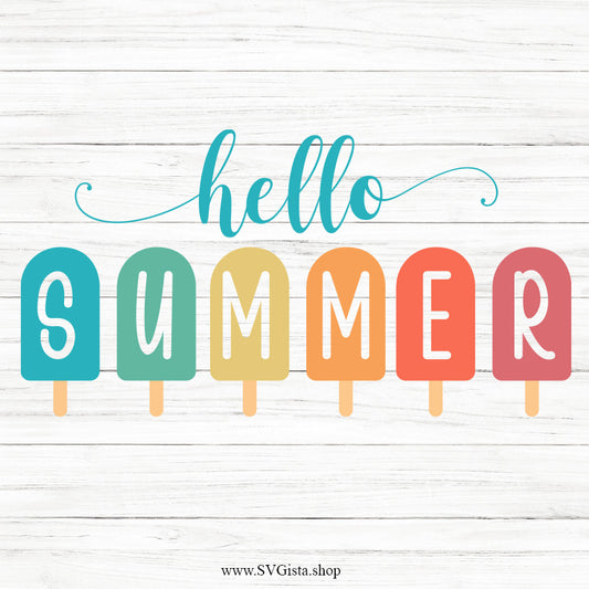 Hello Summer SVG Saying