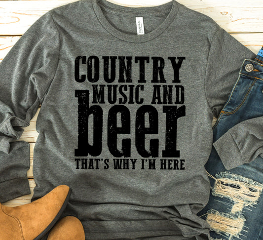Country Music And Beer SVG Saying