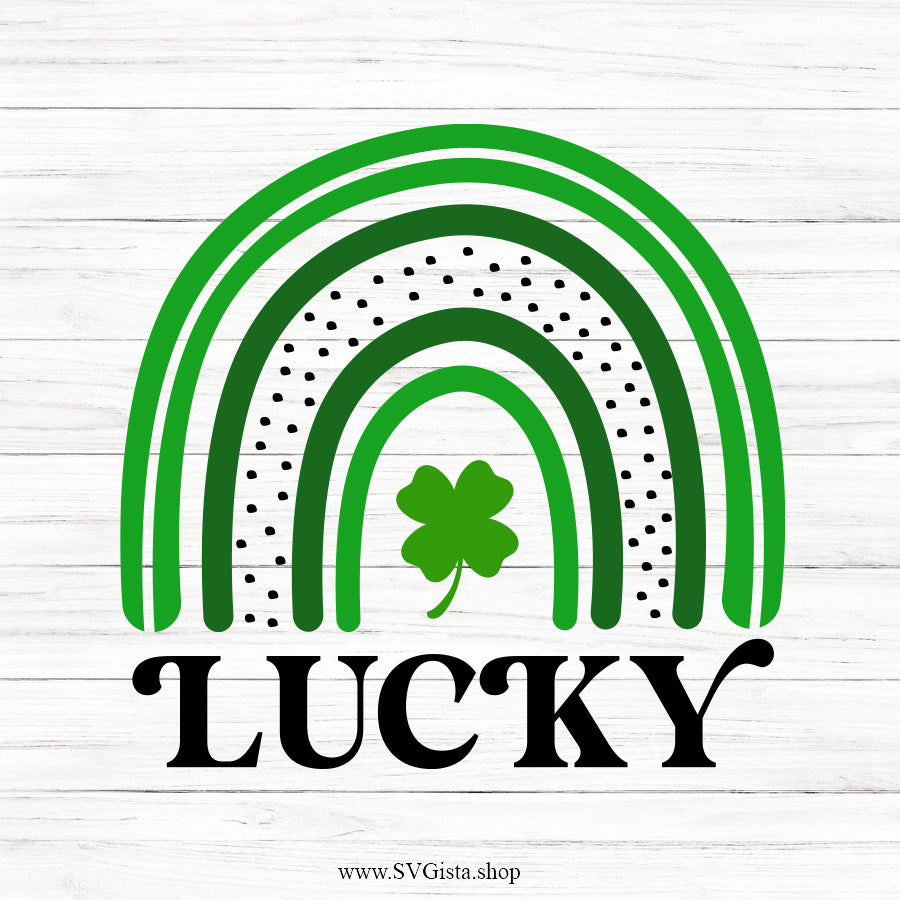 Lucky Rainbow SVG Saying
