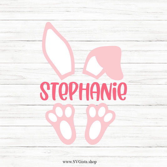 Easter Bunny Split Frame SVG Monogram