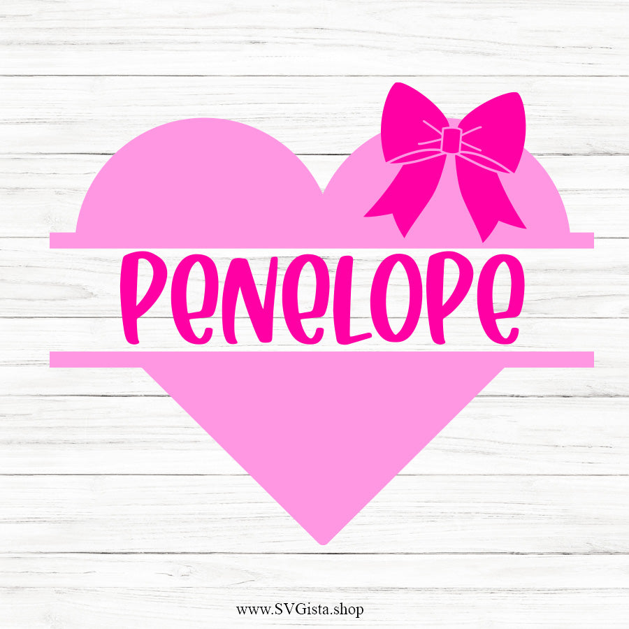 Heart Bow SVG Monogram