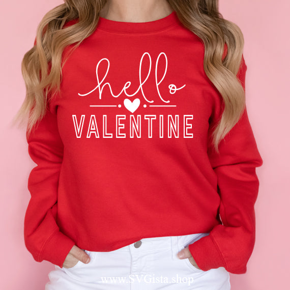 Hello Valentine SVG Saying