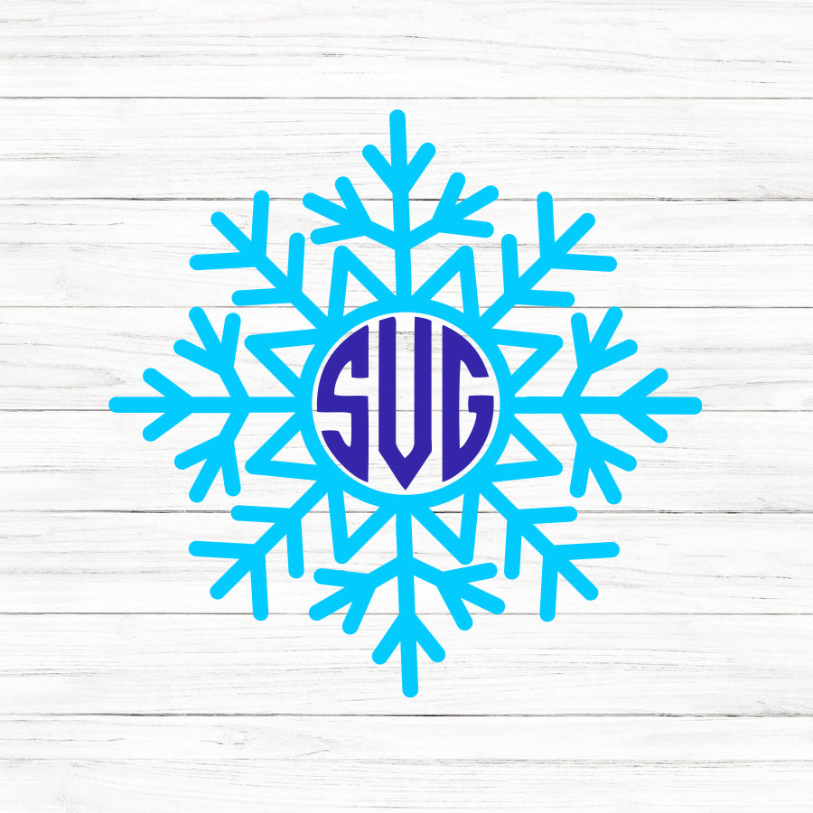 Snowflake Monogram SVG Clipart