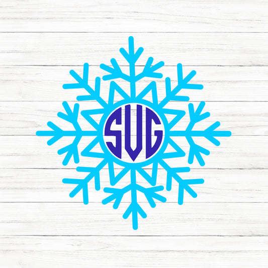 Snowflake Monogram SVG Clipart