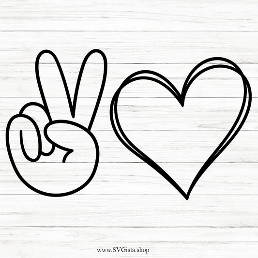 Peace And Love SVG