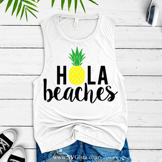 Hola Beaches SVG Saying