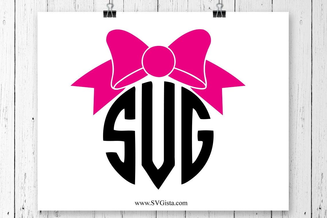 Bow Monogram SVG Clipart