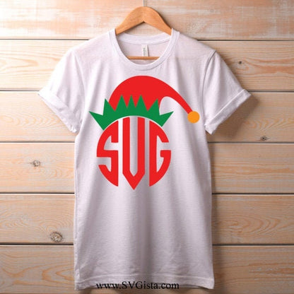 Elf Hat Monogram SVG Clipart