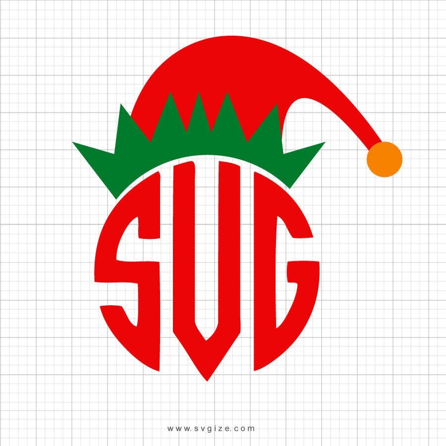 Elf Hat Monogram SVG Clipart