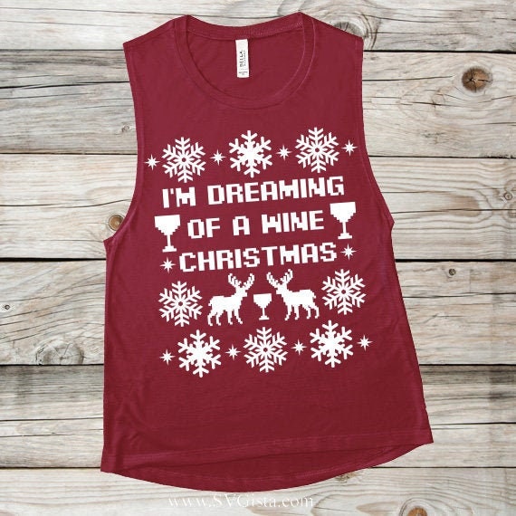 I'm Dreaming Of A Wine Christmas SVG Saying
