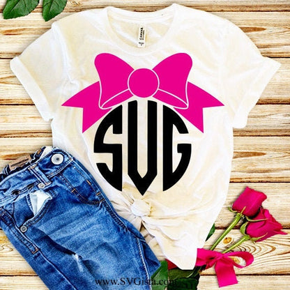 Bow Monogram SVG Clipart