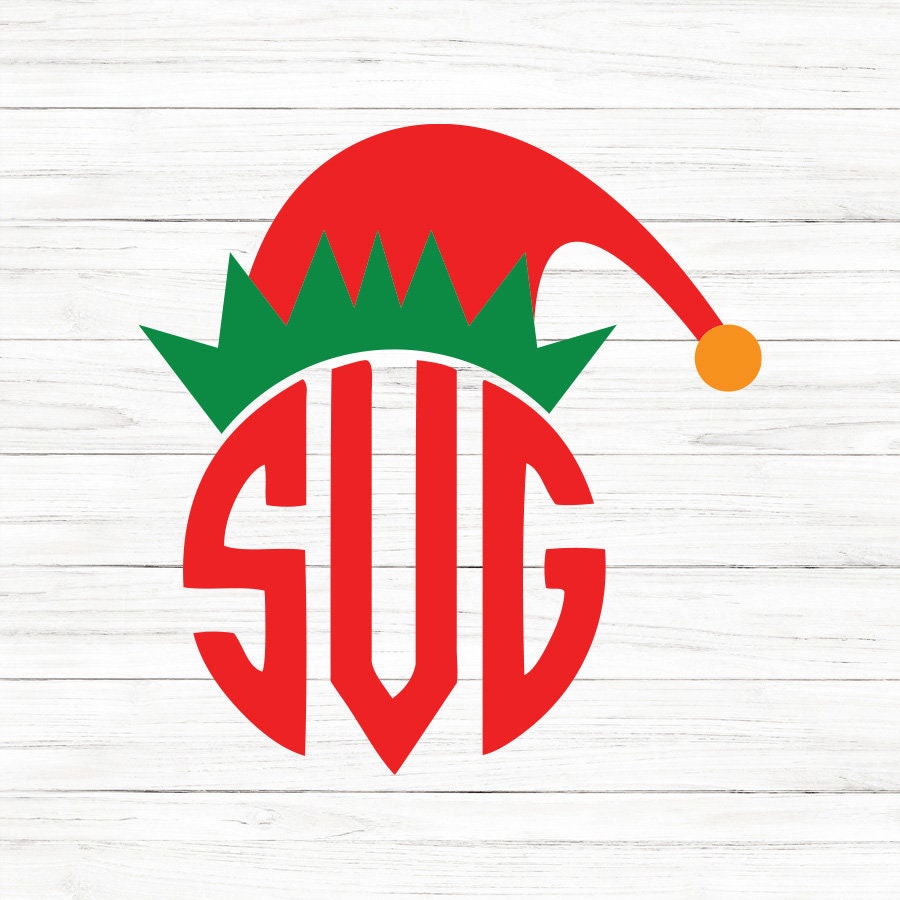 Elf Hat Monogram SVG Clipart