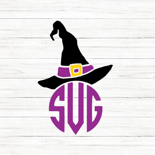 Witch Hat Monogram SVG Clipart