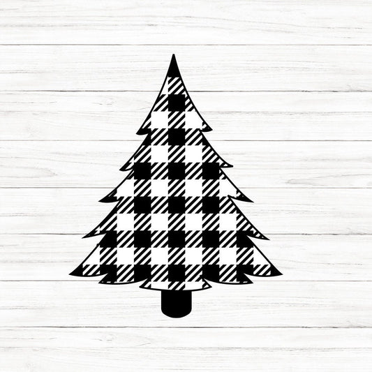 Buffalo Plaid Print Tree SVG