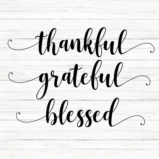 Thankful Grateful Blessed SVG Saying
