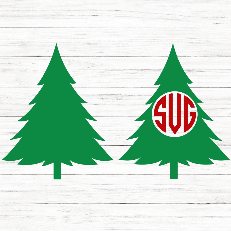 Christmas Tree Monogram SVG Clipart