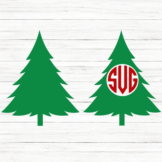 Christmas Tree Monogram SVG Clipart