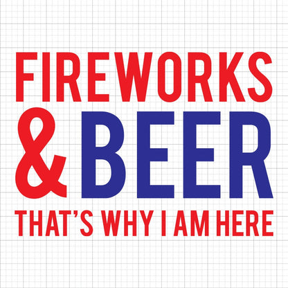 Fireworks And Beer SVG Saying