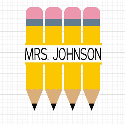 Pencil Split Monogram SVG Clipart