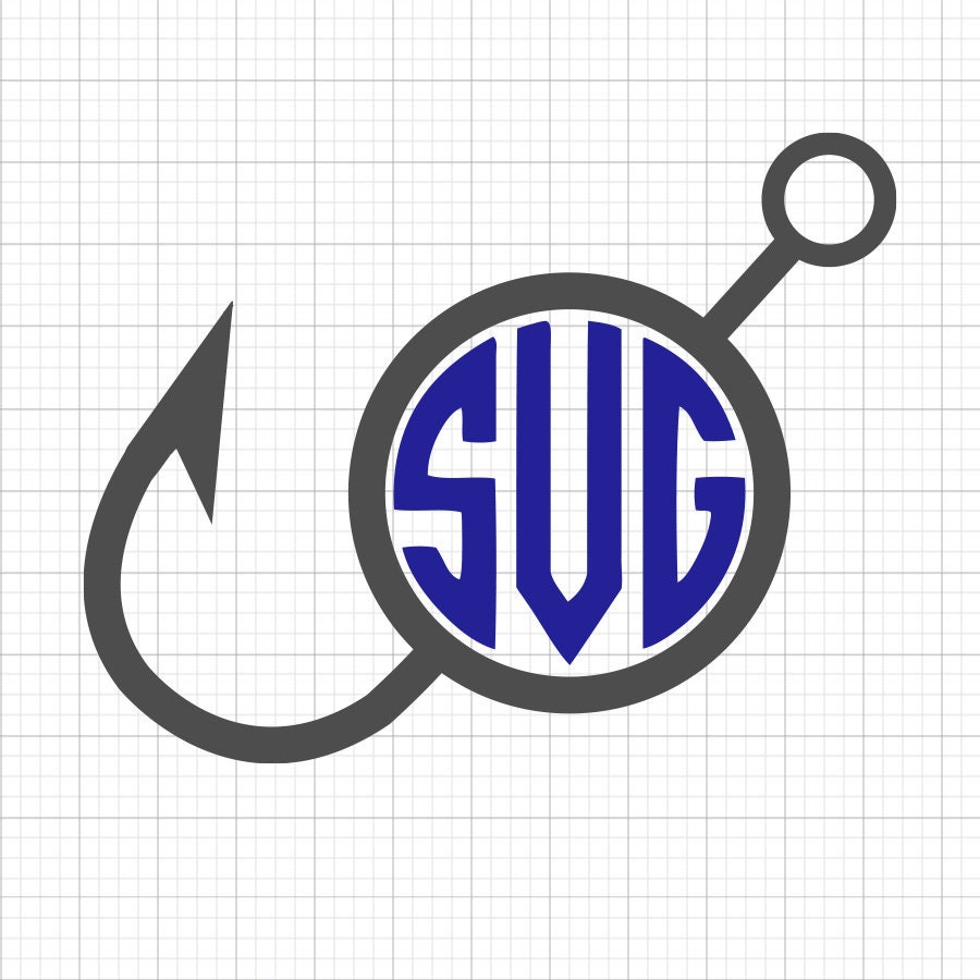 Fishing Monogram SVG Clipart