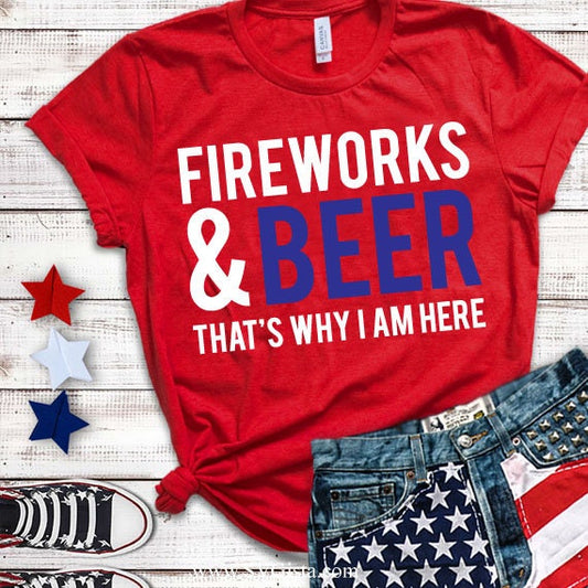 Fireworks And Beer SVG Saying