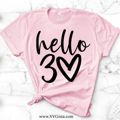 Hello 30 SVG Saying