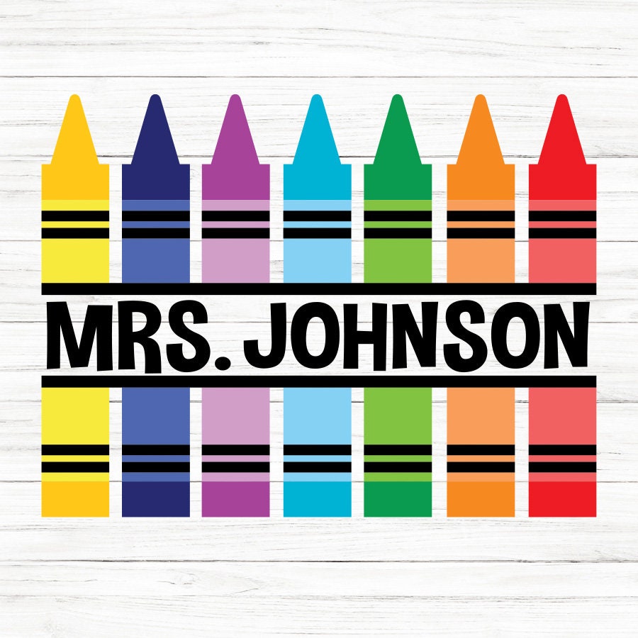 Crayons Monogram SVG Clipart