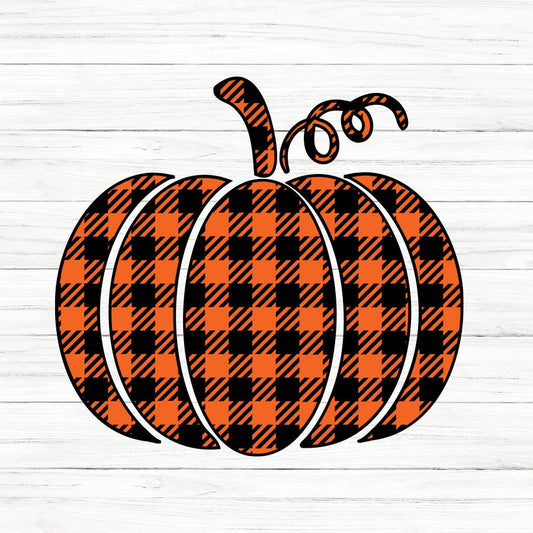 Plaid Pumpkin SVG Clipart