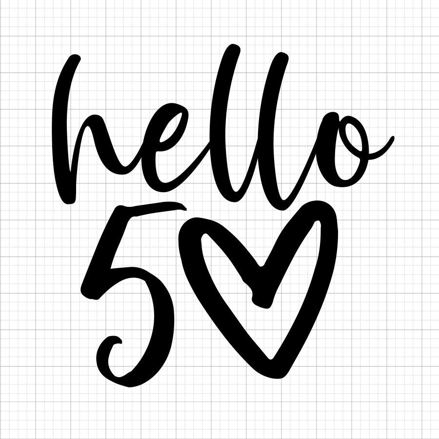 Hello 50 SVG Saying