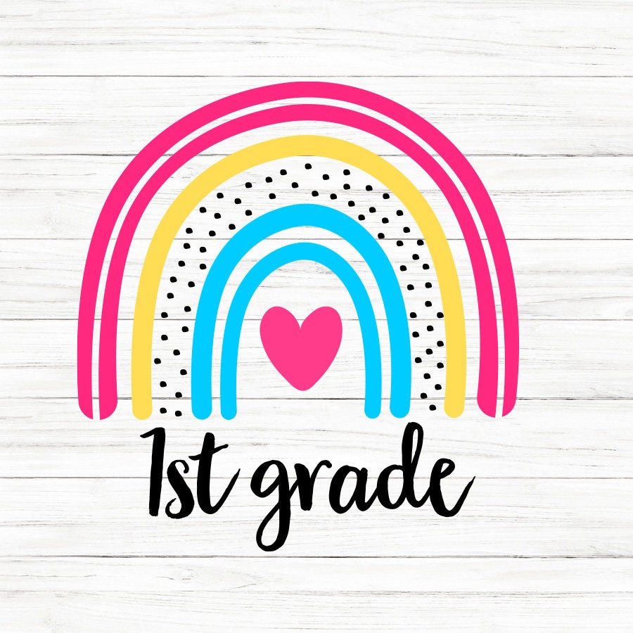 School Boho Rainbow SVG Clipart