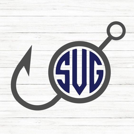 Fishing Monogram SVG Clipart
