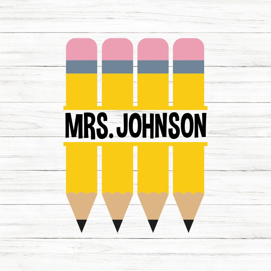 Pencil Split Monogram SVG Clipart