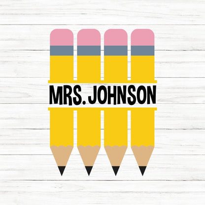 Pencil Split Monogram SVG Clipart