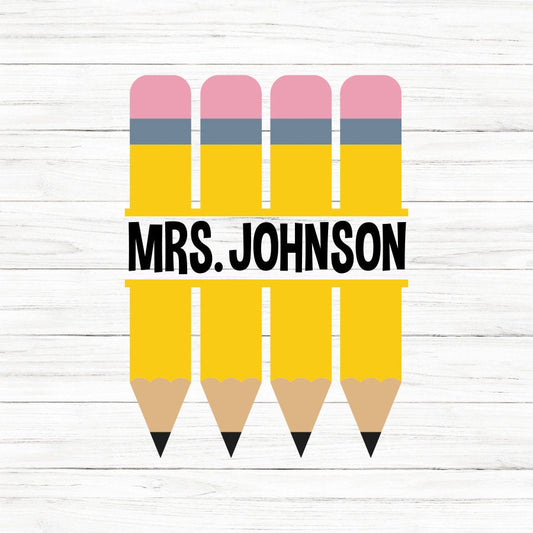 Pencil Split Monogram SVG Clipart