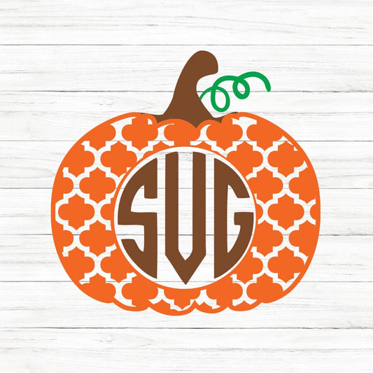 Chevron Pumpkin Monongram SVG Clipart
