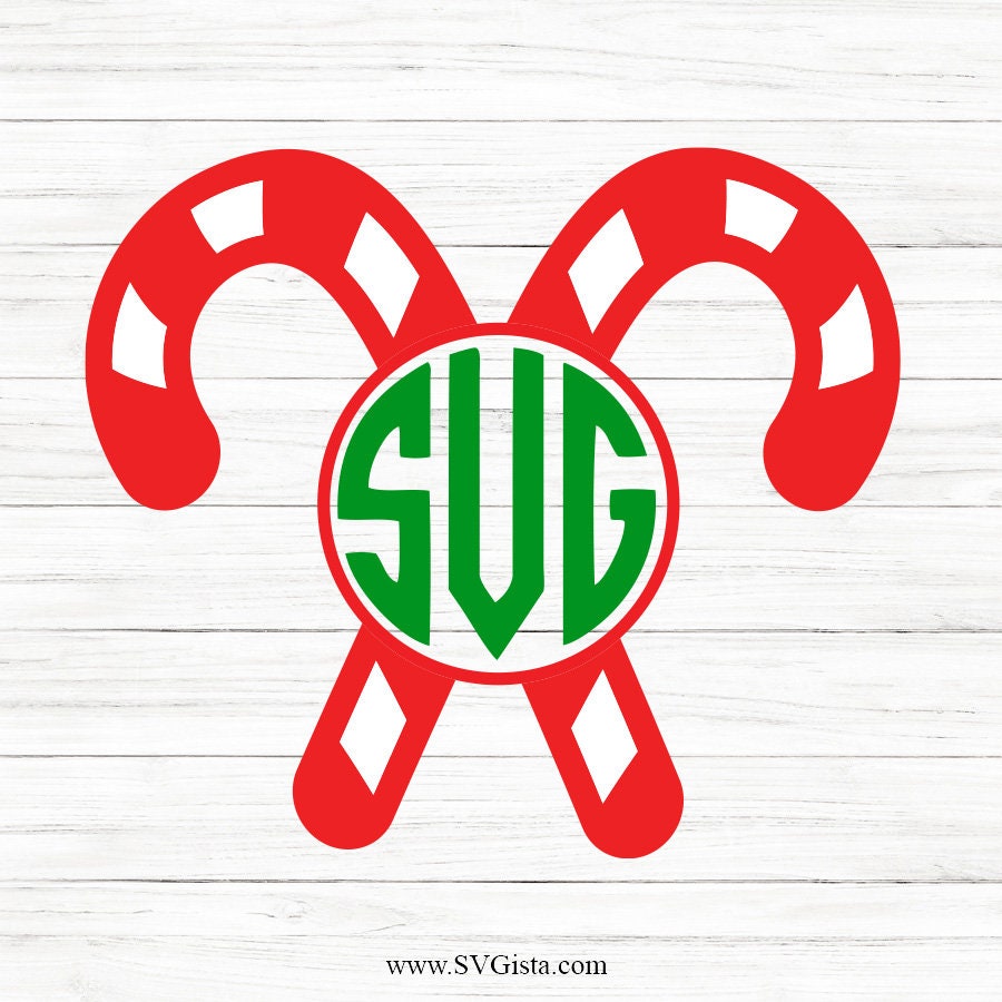Candy Cane Monogram SVG Clipart