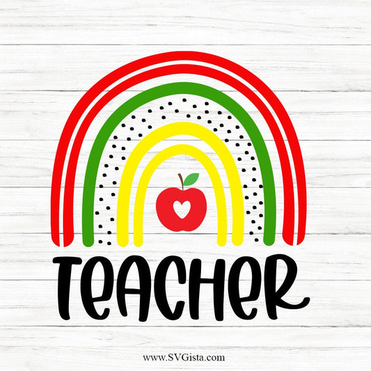 School Teacher Rainbow SVG Clipart