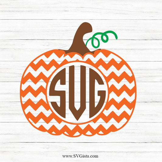 Chevron Pumpkin SVG Clipart